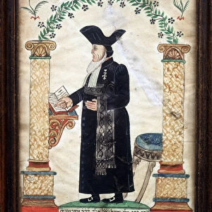 Representation of a Rabbi (colour litho)