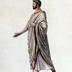 Representation of a Roman magistrate. Engraving from the beginning of the 19th century