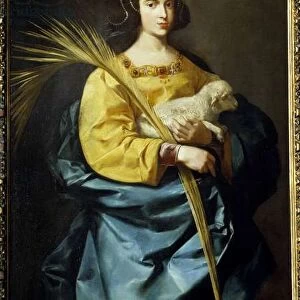 Representation of Saint Agnes Painting by Francisco de Zurbaran (1598-1664) (ec. esp