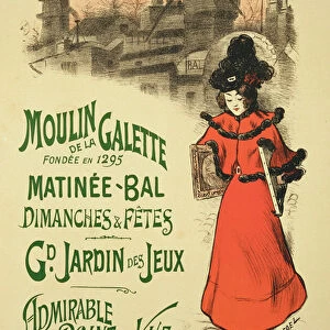 Reproduction of a poster advertising the Moulin de la Galette matinee ball