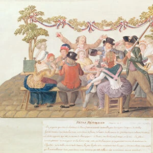 A Republican Meal, Messidor, Year II (June-July 1794) (w / c & gouache on card)