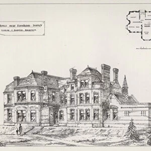 Residence near Farnham, Surrey (engraving)