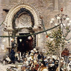 A Rest from the Festival (oil on canvas)