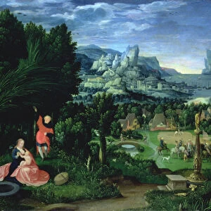 The Rest on the Flight into Egypt, landscape painted by Joachim Patinir (fl. 1515-25)