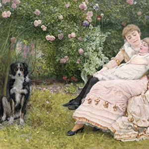 A rest in the garden, 1900 (w / c on paper)