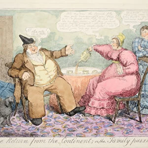 The Return from the Continent or the Family Puzzled, pub. 1835, (hand coloured etching)