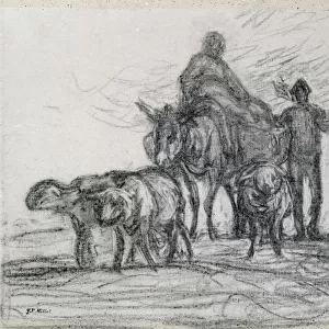Return from the Fields, 1873 (charcoal)