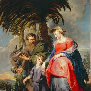 Return of the holy family from Egypt (oil on canvas)