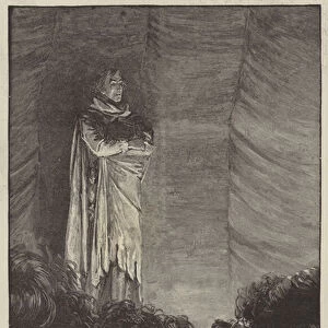The return of Mr Henry Irving to the Lyceum, a few words after the performance of Faust (engraving)