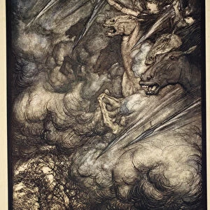 The ride of the Valkyries, illustration from The Rhinegold and the Valkyrie
