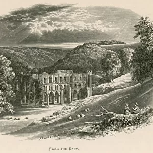 Rievaulx Abbey, From the East (engraving)
