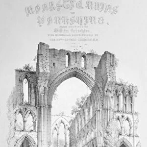 Rievaulx Abbey, from the title page of Monastic Ruins of Yorkshire (litho)