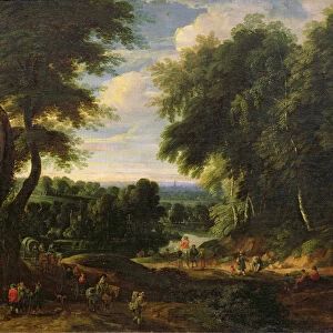 The Road to Boitsfort from Auderghem and the Ten Reuken Pond (oil on canvas)