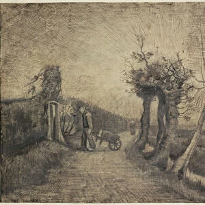 Road behind the Parsonage Garden in Nuenen, 1884 (ink on paper)