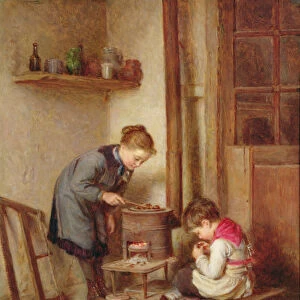 Roasting Chestnuts, 1882 (oil on canvas)