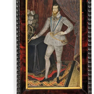 Robert Devereux, 2nd Earl of Essex (vellum with tortoiseshell frame & gold mount)