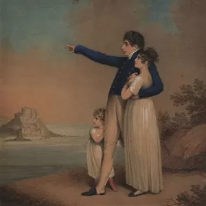 Robert Southey and his daughter[s], 1824 (w / c on paper)