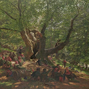 Robin Hood and his Merry Men in Sherwood Forest, 1859 (gouache & gum arabic on paper)