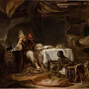 Robinson Crusoe and Man Friday (oil on canvas)