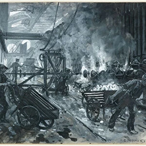 Rochdale Road Gas Works - Drawing Coke, 1893-94 (w/c gouache on paper)
