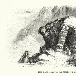 The Rock smitten by Moses in Horeb (engraving)