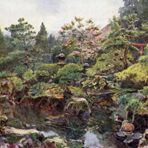 A Rock and Water Garden, Hakone (colour litho)