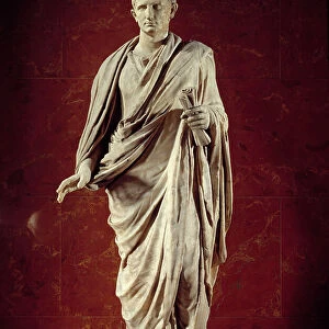 Roman art: statue of Emperor Augustus (CESARE AUGUSTO) (63 BC-14 AD) 1st century