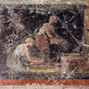 Roman art: women doing homeworks, from the frieze of room C
