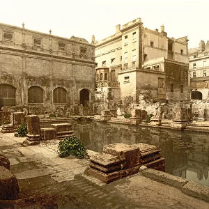 Roman Baths, Bath (hand-coloured photo)