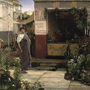 A Roman Flower Market, 1868 (oil on panel)