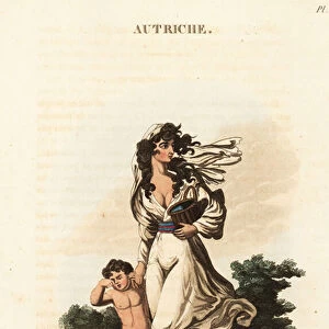Romani woman and child, 18th century. 1823 (engraving)