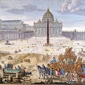 Rome, St. Peters Square at the beginning of the 18th century