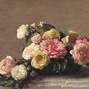 Roses in a Dish, 1882 (oil on canvas)