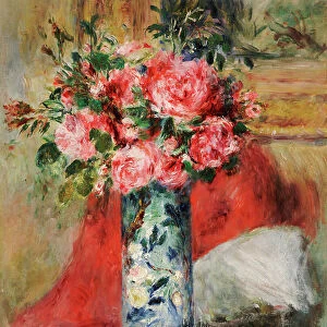Roses and Peonies in a Vase, 1876 (oil on canvas)