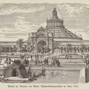 Rotunda, centre of the 1873 Vienna world exposition, Austria (engraving)