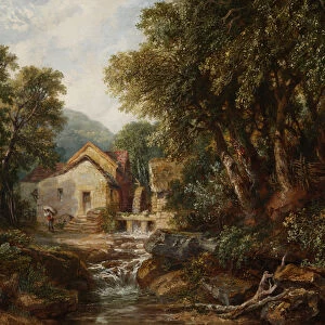 A Mill at Rowsley, Derbyshire, 1867 (oil on canvas)