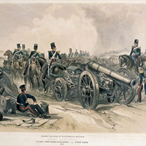 Royal Artillery, siege guns, 1854 circa (coloured lithograph)