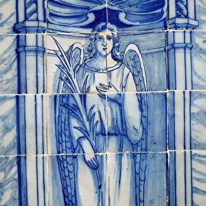 Royal Church of St Francis. Azulejos. Angel. Evora. Portugal