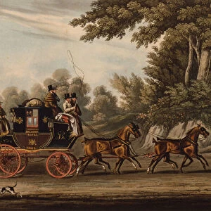 Royal Mail Coach, 1829 (coloured engraving)