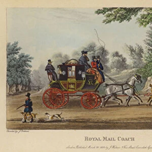 Royal Mail Coach (coloured engraving)