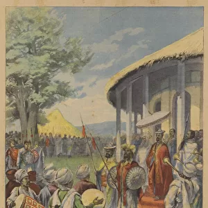 A royal wedding in Abyssinia (colour litho)