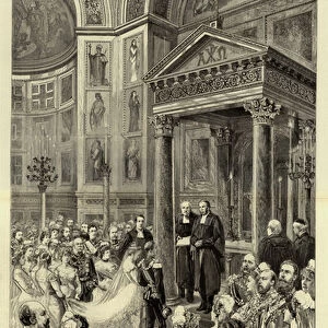 The Royal Wedding in Berlin, the Marriage Ceremony in the Chapel of the Royal Castle (engraving)
