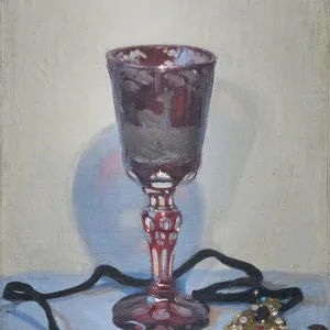 The Ruby Glass, Signed and dated upper right, 1919 (oil on canvas board)