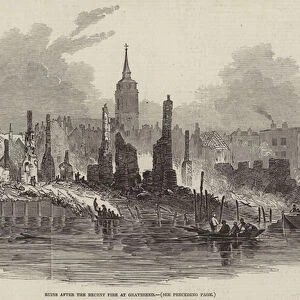 Ruins after the Recent Fire at Gravesend (engraving)