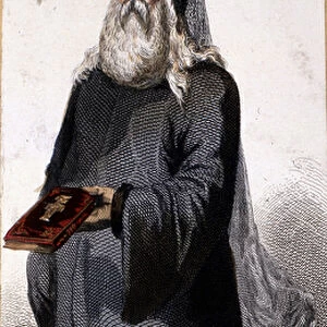 Russian Orthodox monk. Engraving, 1855