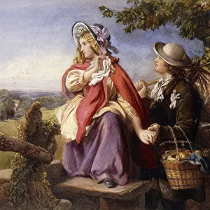 Rustic Lovers Crossing a Style, c. 1860 (watercolour)