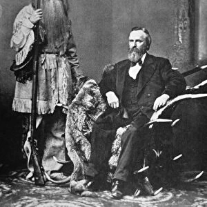 Rutherford B. Hayes (1822-93) and frontiersman Seth Kinsman (photo)