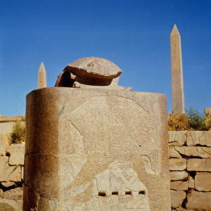 Sacred scarab statue in the Temple of Amun, erected by Amenhotep III