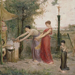 Sacrificing Dolls, 1871 (oil on canvas)