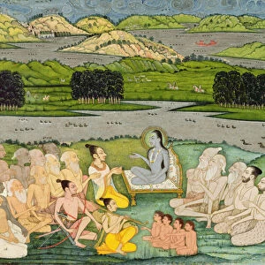 The sage Shuku Deva addressing King Parikshit & a group of Sadhus, c